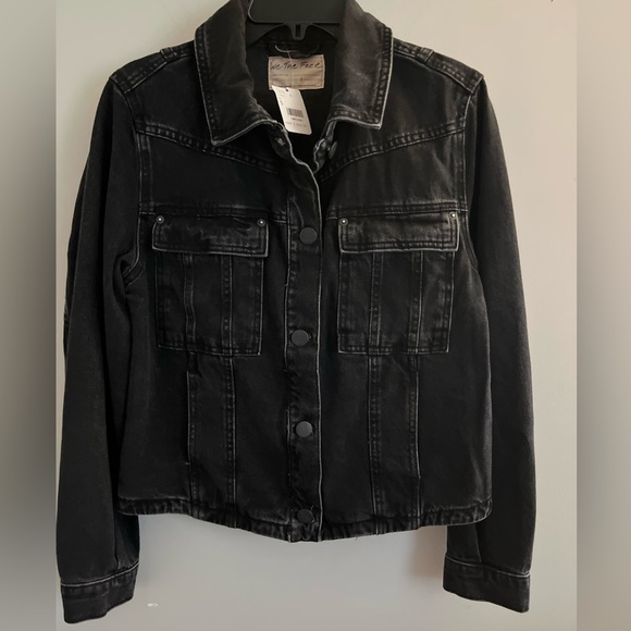 FREE PEOPLE Women’s We The Free Jade Denim Jacket-Black-Size Small & Medium - Picture 9 of 10